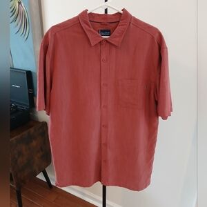 O'Neill Men's Casual Rust Button Down Shirt